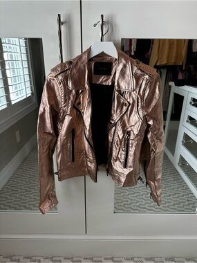 Blank NYC Metallic Rose Gold Moto Jacket